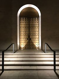 Low angle view of illuminated building