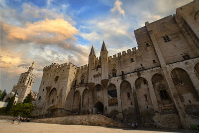 Low angle view of historical building against sky