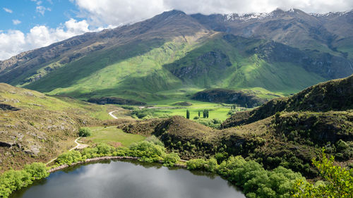 Scenic view of mountains against sky