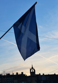 Low angle view of built structure against blue sky