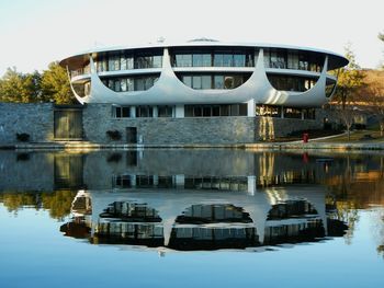 Reflection of built structures in water