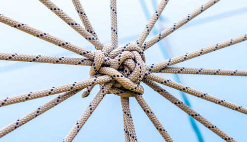 Low angle view of rope against sky