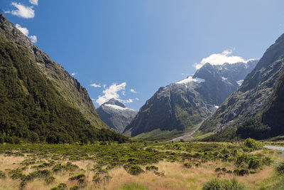 Scenic view of mountains against sky