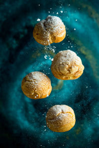 High angle view of dessert in water