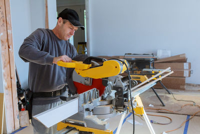 Carpenter working at home