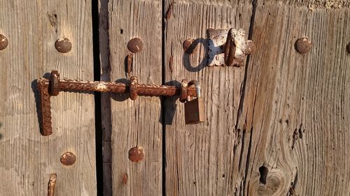 Close-up of wooden door