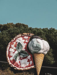 View of ice cream against clear sky