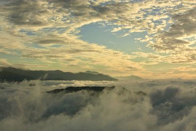 Scenic view of cloudscape against sky during sunset