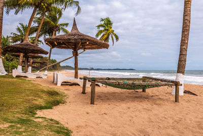 Scenic view of beach against sky