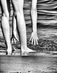 Low section of child at beach