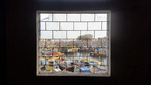 Glass of building seen through window