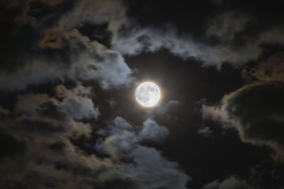 Low angle view of moon in sky