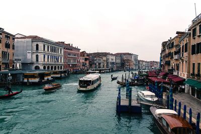 Boats moored at canal