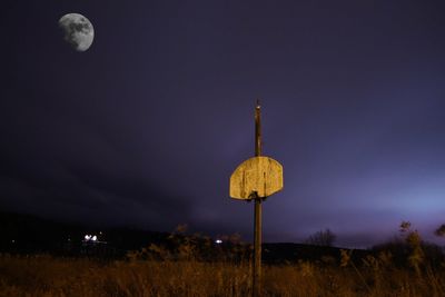 Scenic view of landscape against sky at night