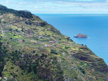 High angle view of sea against sky