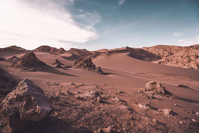 Extreme mars-like arid landscape in atacama desert