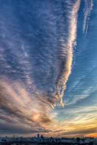 Low angle view of sky during sunset