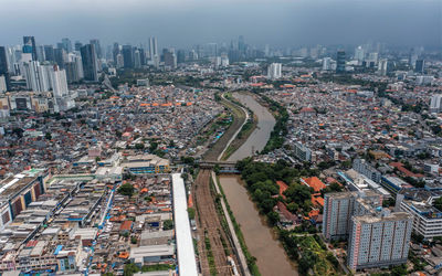 High angle view of cityscape