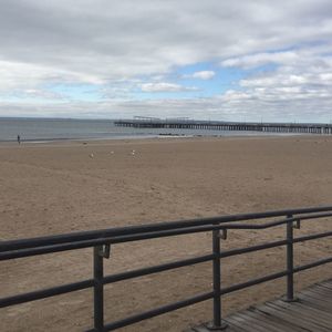 Scenic view of beach against sky