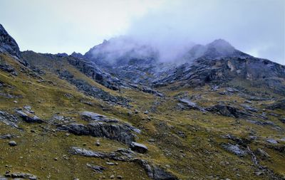 Scenic view of mountains against sky