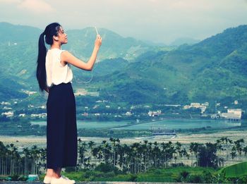 Woman enjoying at beach