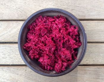 Close-up of purple flowers in bowl