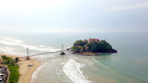 High angle view of beach against sky