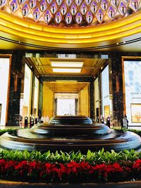 Interior of illuminated building