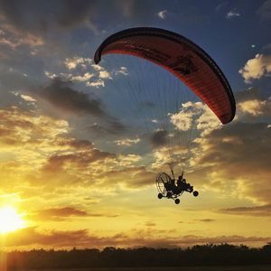 Low angle view of hot air balloon