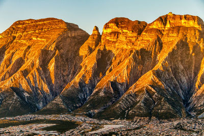 Scenic view of rocky mountains against sky