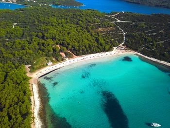 High angle view of a beach