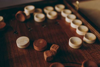 Close-up of pills on table