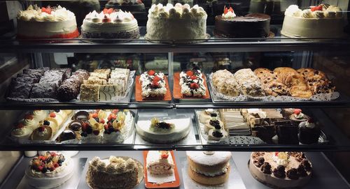 Various food on display at store
