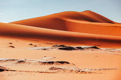 Boat on sand at desert