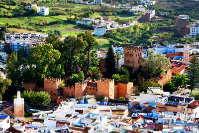 High angle view of cityscape