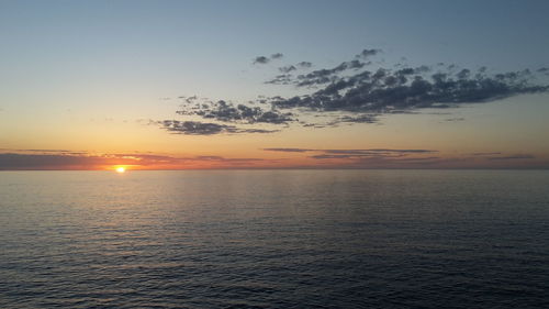 Scenic view of sea against sky at sunset