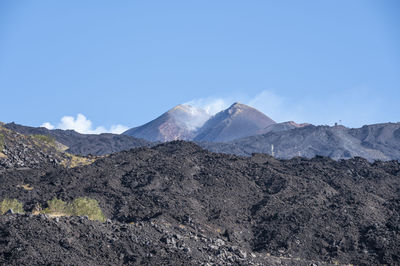 The summit of the etna volcano with the summit craters