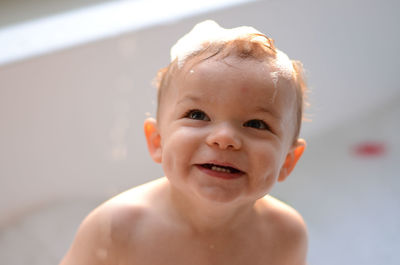 Close-up of cute baby girl