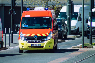 View of traffic on road