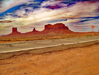 Scenic view of landscape against cloudy sky