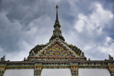 Low angle view of temple building against sky