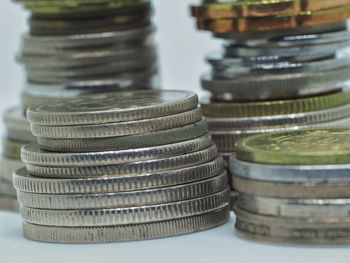 Close-up of a stack of coins