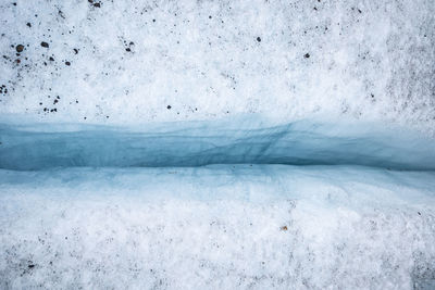 Scenic view of sea against clear sky during winter