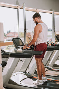 Man working out in gym