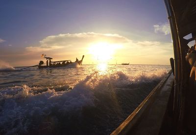 Scenic view of sunset over sea