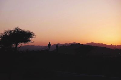 Silhouette landscape at sunset