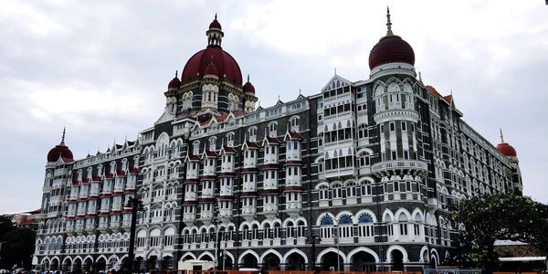 Low angle view of historic building against sky