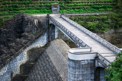 High angle view of bridge over water