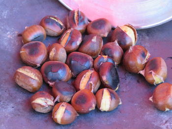 High angle view of fruits in bowl