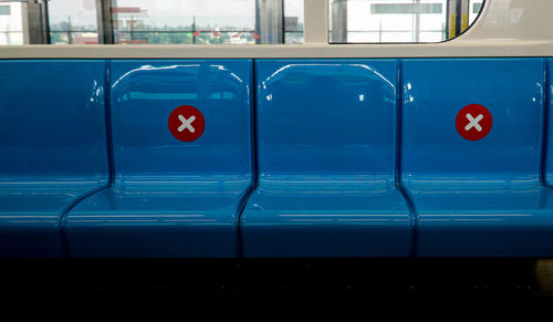 Interior of empty train